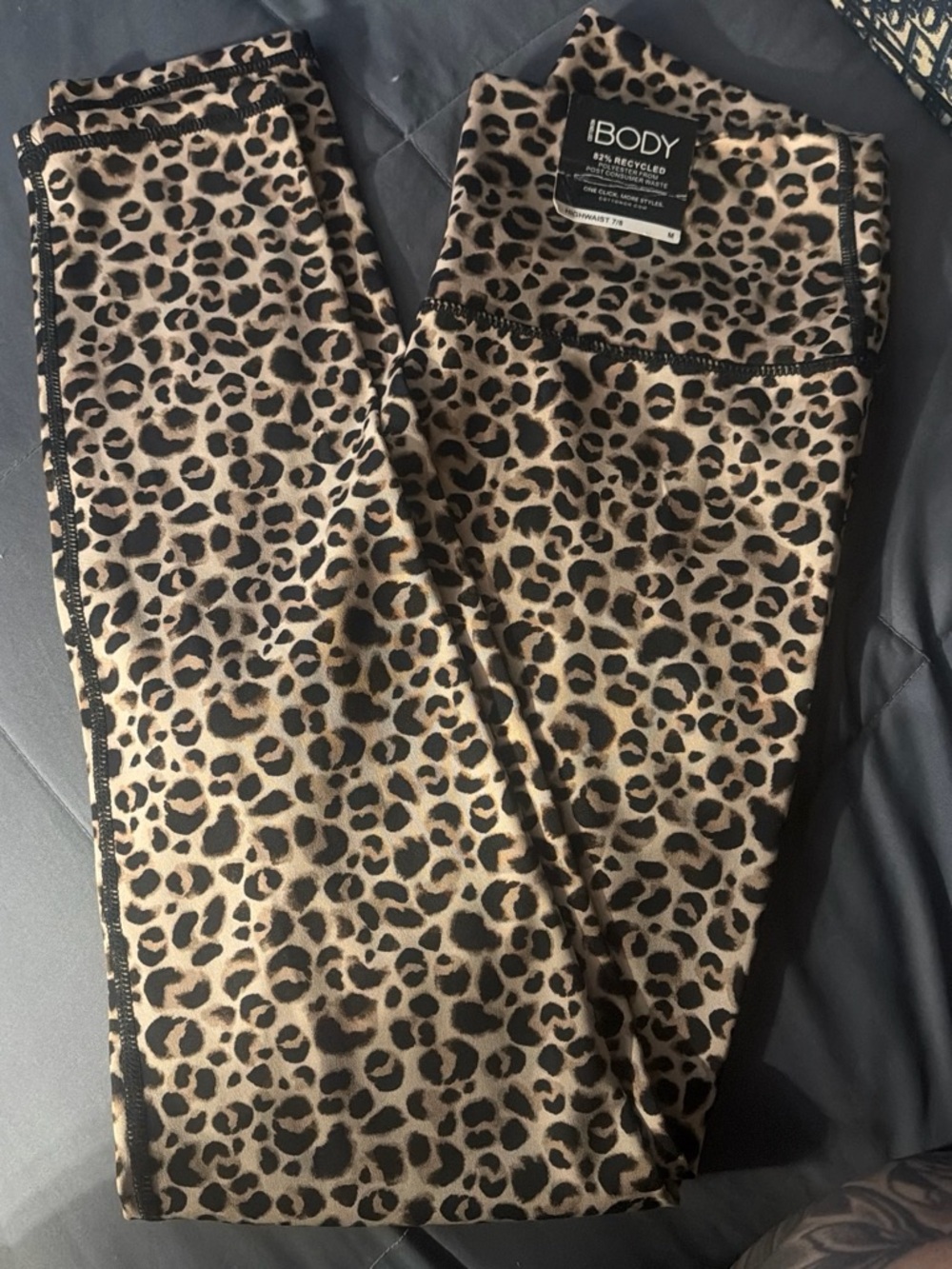 Cotton On Leopard Print Leggings - Beige & Black